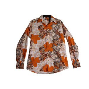 Mondo Di Marco L/S Hawaiian Floral Button Down Shirt Mens Medium